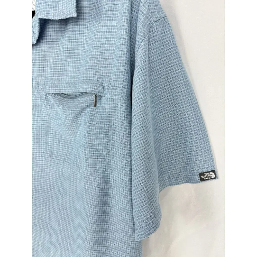 The North Face Men’s XL Blue Short Sleeve Button Front Hiking Shirt Vented
